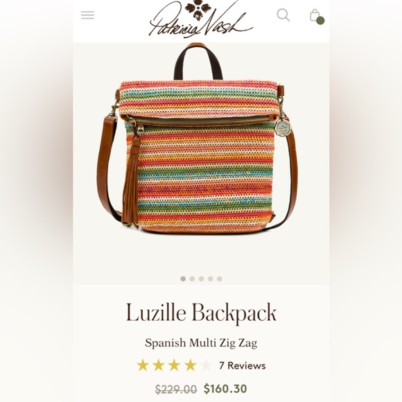 $229 ⭐️NEW Patricia Nash Luzille Spanish Multi Zig Zag Woven Crossbody Backpack - Picture 14 of 14